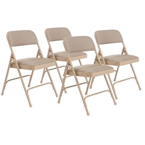 Set of 4 Deluxe Fabric Padded Folding Chairs with Frame 